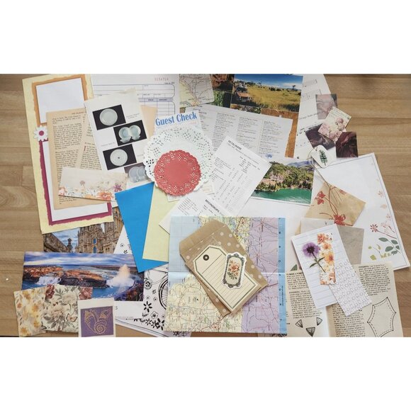 70 + Piece Ephemera Lot Junk Journal Scrapbooking Paper Supplies Mixed Bundle - Picture 1 of 9